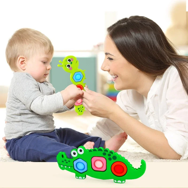 Party Games Bus - Babyvingertrainingsspeelgoed, Montessori Push Bubble Caterpillar en