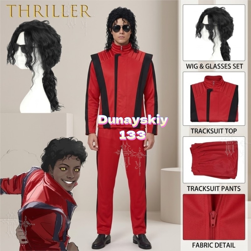 Party Games Young Adults - Mael Jackson Thriller Rood Lederen Volledige