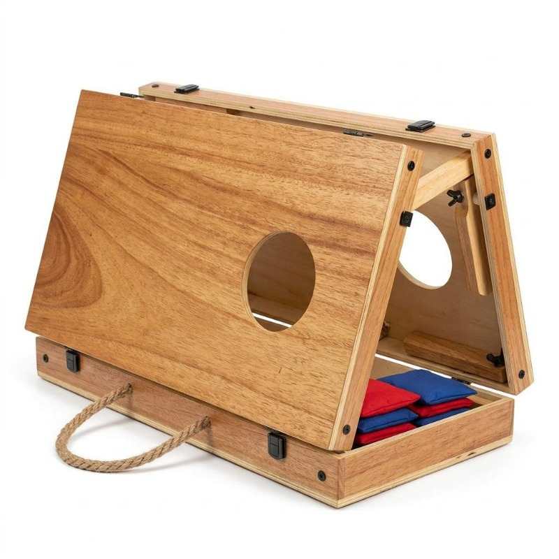 Cornhole Board Set - Vouwbare houten cornhole-set, draagbaar beanbag-werpspel voor