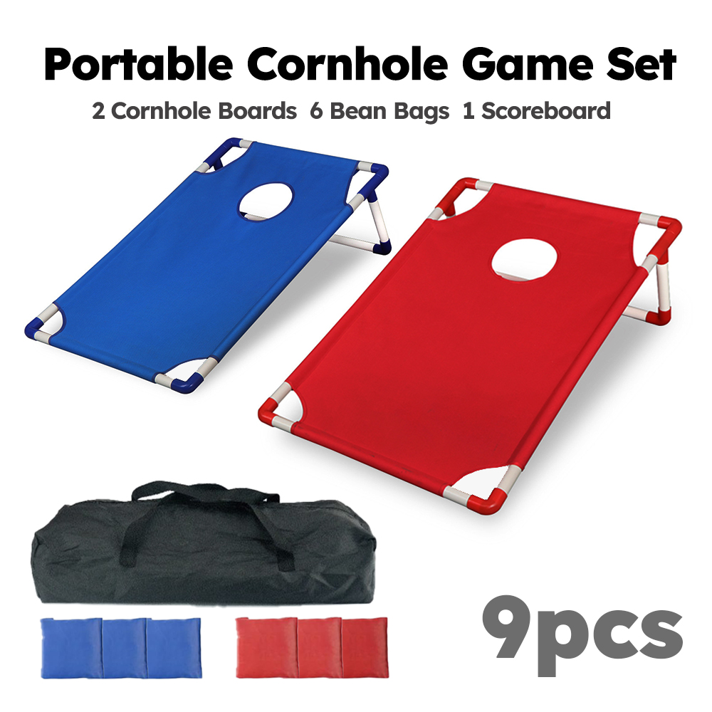 Cornhole Board Set - 9-delige draagbare cornhole-spelset, 2 opvouwbare cornhole-planken