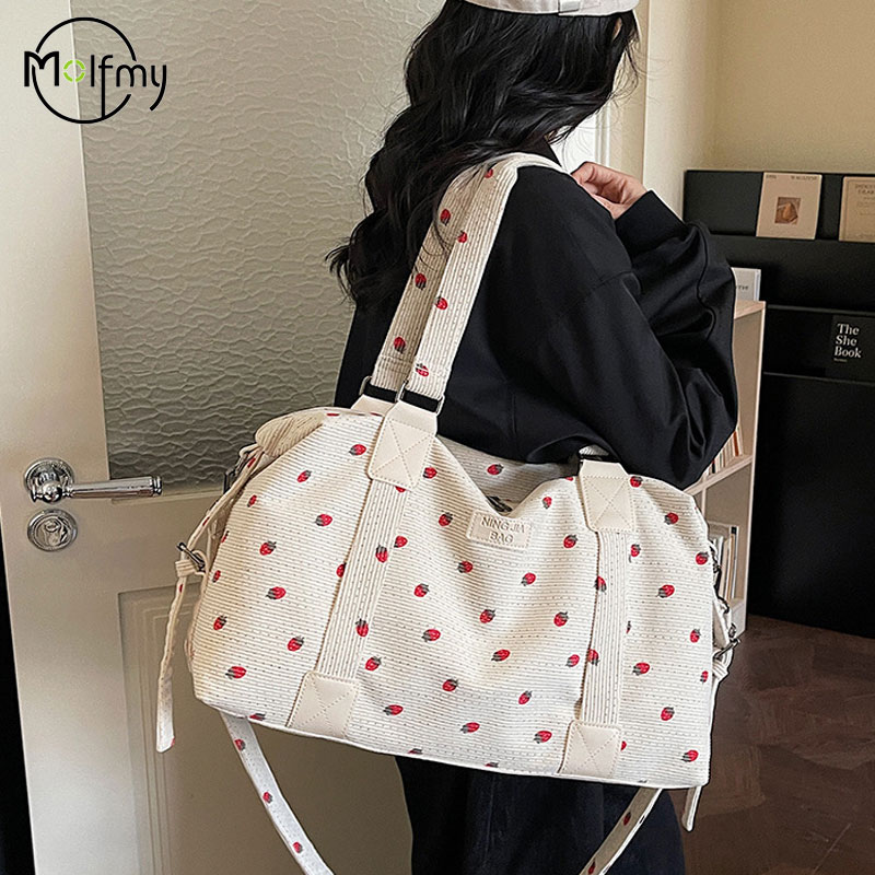 Corduroy reistas met grote cap - Sack Race Bag recensie en prijs