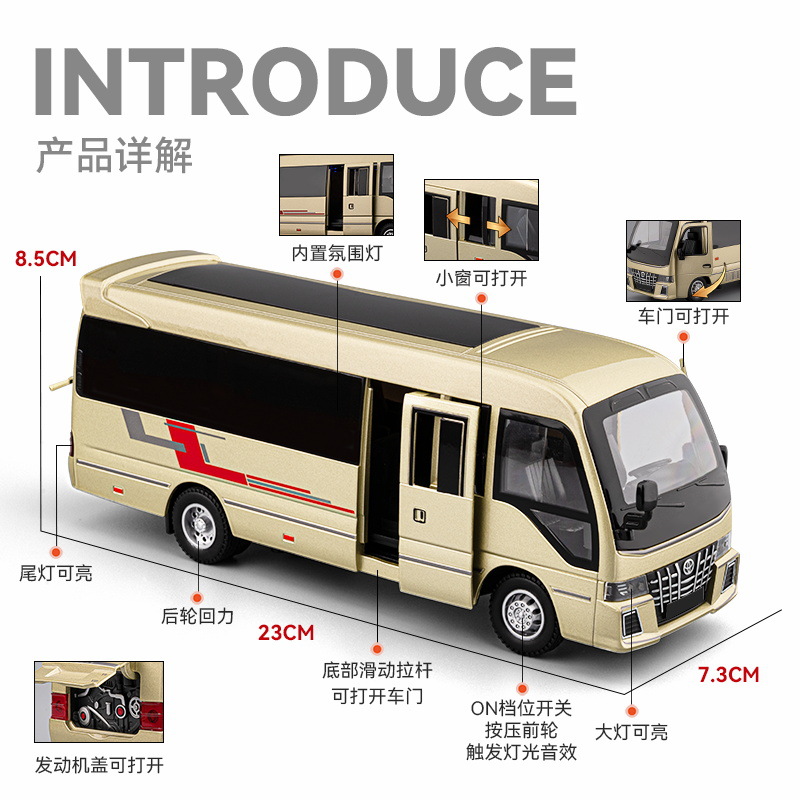 1:33 Toyota Coaster BUS Legeri - Party Games Bus recensie en prijs
